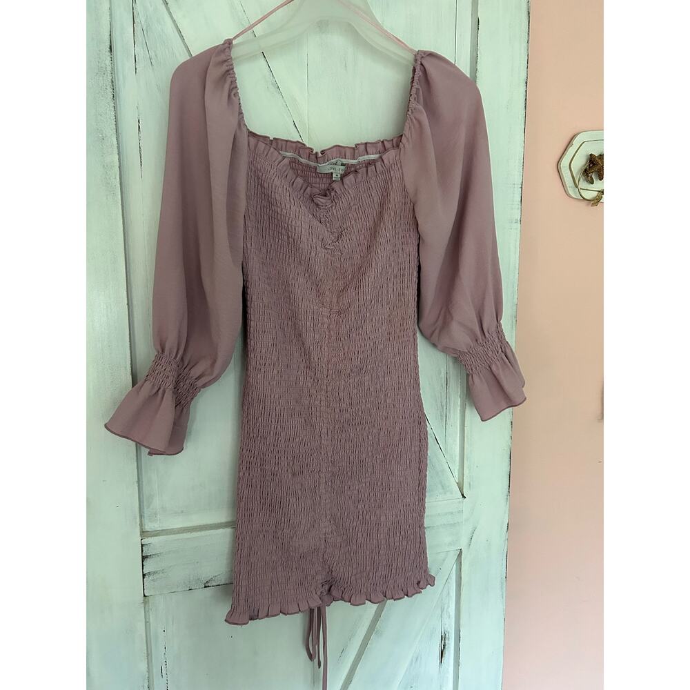 Love Tree Long Sleeved Ruched Dress Curvy Balloon Sleeve